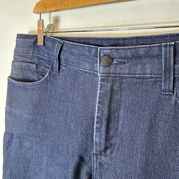 NYDJ Lift Tuck Blue Dark Wash High Rise Ankle Length Slim Leg Jeans Size 16 - Picture 5 of 16